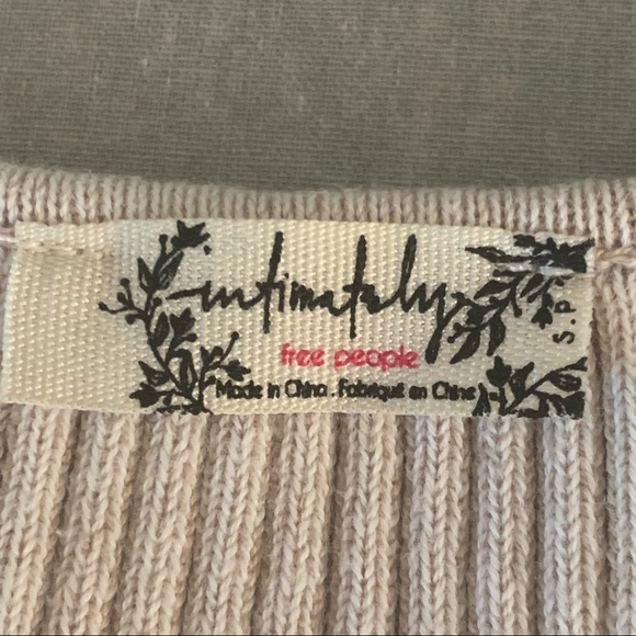 FREE PEOPLE Intimately Lemon Lime Knit Ribbed  Cami Crop Top Racerback Oat Combo - Picture 3 of 14